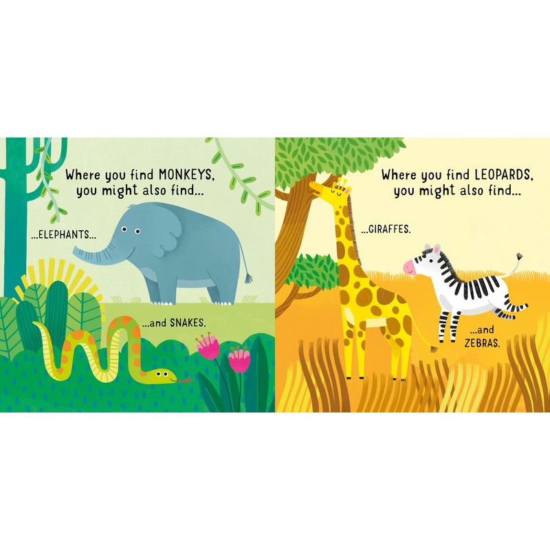Jucarii, Copii si Bebe - Jucarii si jocuri - Jocuri si puzzle - Puzzle - Set 4 Puzzle + Carte - First Jigsaws And Book: Wild Animals Usborne - Infinity.ro