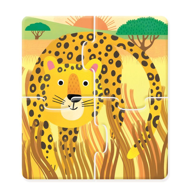 Jucarii, Copii si Bebe - Jucarii si jocuri - Jocuri si puzzle - Puzzle - Set 4 Puzzle + Carte - First Jigsaws And Book: Wild Animals Usborne - Infinity.ro