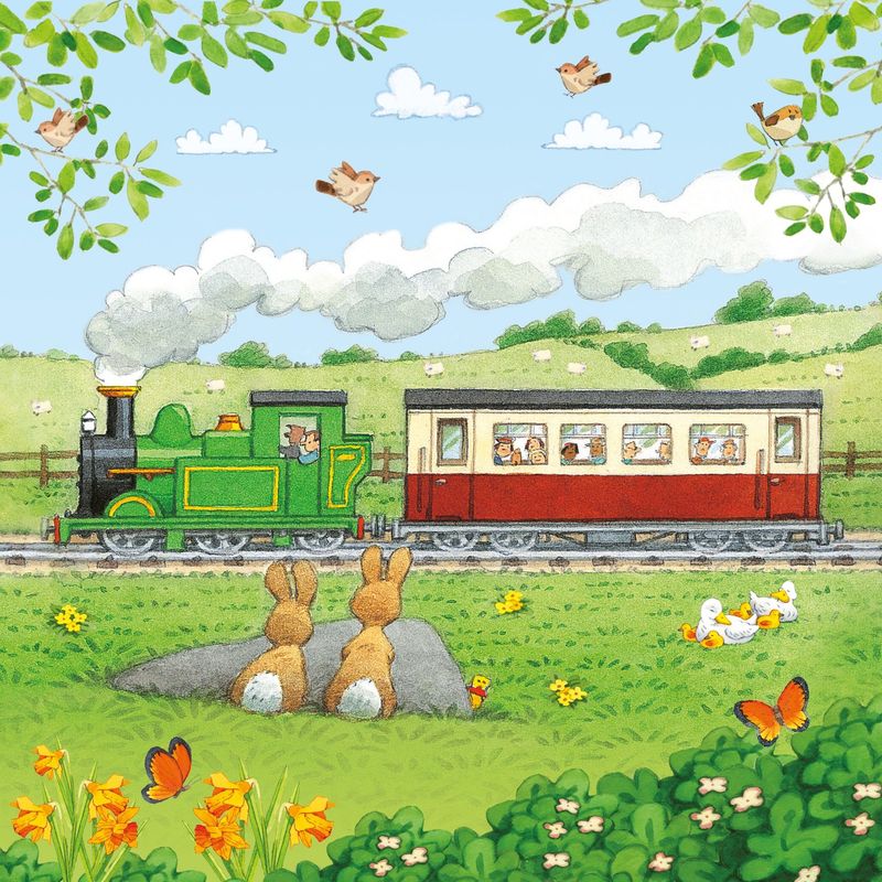 Jucarii, Copii si Bebe - Jucarii si jocuri - Jocuri si puzzle - Puzzle - Set 3 Puzzle + Carte - Poppy and Sam's Book and 3 Jigsaws: Trains Usborne - Infinity.ro