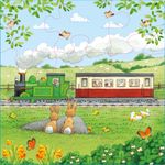 Jucarii, Copii si Bebe - Jucarii si jocuri - Jocuri si puzzle - Puzzle - Set 3 Puzzle + Carte - Poppy and Sam's Book and 3 Jigsaws: Trains Usborne - Infinity.ro