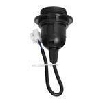 Casa si Gradina - Corpuri si surse de iluminat - Accesorii corpuri de iluminat - Dulie bec E27 Virone LH/E27-27/B/PZ, cu flansa, cablu si bloc terminal, neagra - Infinity.ro