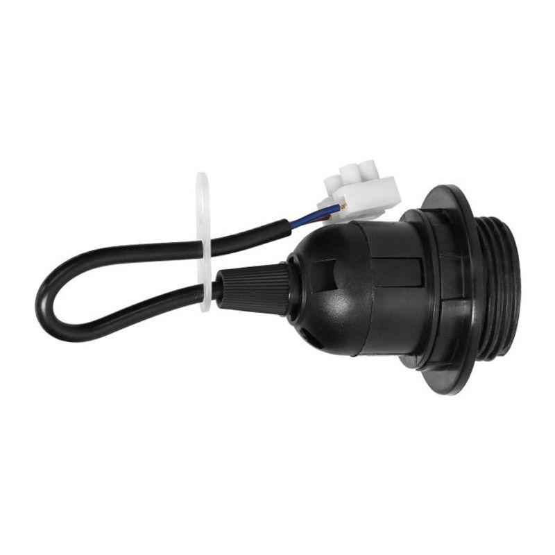 Casa si Gradina - Corpuri si surse de iluminat - Accesorii corpuri de iluminat - Dulie bec E27 Virone LH/E27-27/B/PZ, cu flansa, cablu si bloc terminal, neagra - Infinity.ro
