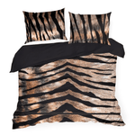 Casa si Gradina - Textile si covoare - Lenjerii de pat - Seturi de lenjerie - Set lenjerie EWA MINGE din bumbac, cu design tip blana animale,1 husa plapuma + 2 fete perna, 220 x 200 cm, multicolor - Infinity.ro