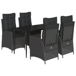 Casa si Gradina - Gradina si terasa - Mobilier exterior - Seturi mobila gradina - Set mobilier de gradina cu perne, 5 piese, negru, poliratan - Infinity.ro