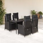 Casa si Gradina - Gradina si terasa - Mobilier exterior - Seturi mobila gradina - Set mobilier de gradina cu perne, 5 piese, negru, poliratan - Infinity.ro