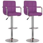 Casa si Gradina - Mobilier - Scaune si fotolii - Scaune - Scaune de bar, 2 buc., violet, piele ecologica - Infinity.ro