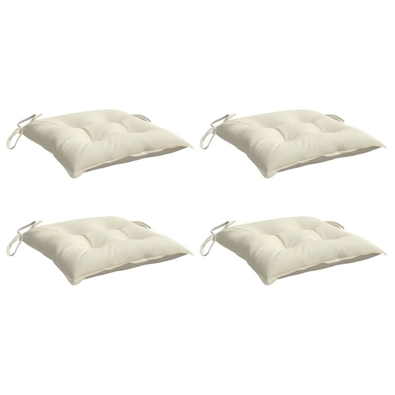 Casa si Gradina - Textile si covoare - Perne si pilote - Perne decorative - Perne de scaun, 4 buc., alb crem, 40x40x7 cm, textil oxford - Infinity.ro