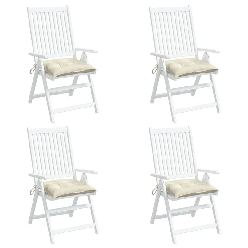 Casa si Gradina - Textile si covoare - Perne si pilote - Perne decorative - Perne de scaun, 4 buc., alb crem, 40x40x7 cm, textil oxford - Infinity.ro