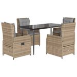 Casa si Gradina - Gradina si terasa - Mobilier exterior - Seturi mobila gradina - Set mobilier de gradina cu perne, 5 piese, bej, poliratan - Infinity.ro