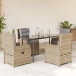 Casa si Gradina - Gradina si terasa - Mobilier exterior - Seturi mobila gradina - Set mobilier de gradina cu perne, 5 piese, bej, poliratan - Infinity.ro