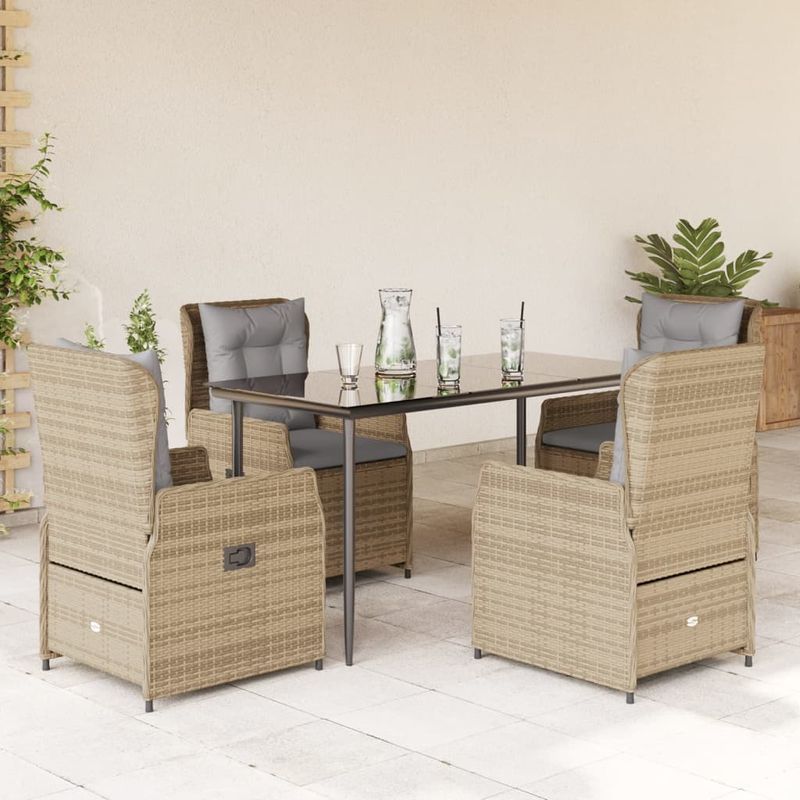 Casa si Gradina - Gradina si terasa - Mobilier exterior - Seturi mobila gradina - Set mobilier de gradina cu perne, 5 piese, bej, poliratan - Infinity.ro