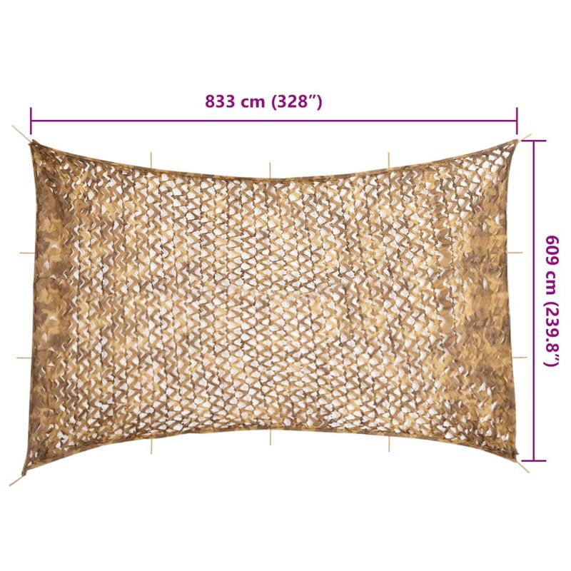 Sport si Outdoor - Accesorii si echipamente sportive - Alte accesorii sportive - Plasa de camuflaj cu geanta de depozitare, nisipiu, 833x609 cm - Infinity.ro