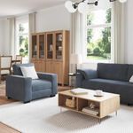 Casa si Gradina - Mobilier - Seturi de mobilier - Seturi living - Set de canapele cu perne, 3 piese, gri inchis, catifea - Infinity.ro