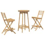 Casa si Gradina - Gradina si terasa - Mobilier exterior - Seturi mobila gradina - Set bar de exterior 3 piese pliabil din bambus, formă pătrat - Infinity.ro