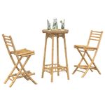 Casa si Gradina - Gradina si terasa - Mobilier exterior - Seturi mobila gradina - Set bar de exterior 3 piese pliabil din bambus, formă pătrat - Infinity.ro