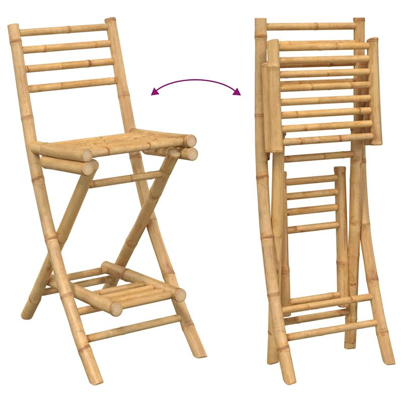 Casa si Gradina - Gradina si terasa - Mobilier exterior - Seturi mobila gradina - Set bar de exterior 3 piese pliabil din bambus, formă pătrat - Infinity.ro