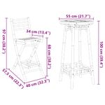 Casa si Gradina - Gradina si terasa - Mobilier exterior - Seturi mobila gradina - Set bar de exterior 3 piese pliabil din bambus, formă pătrat - Infinity.ro