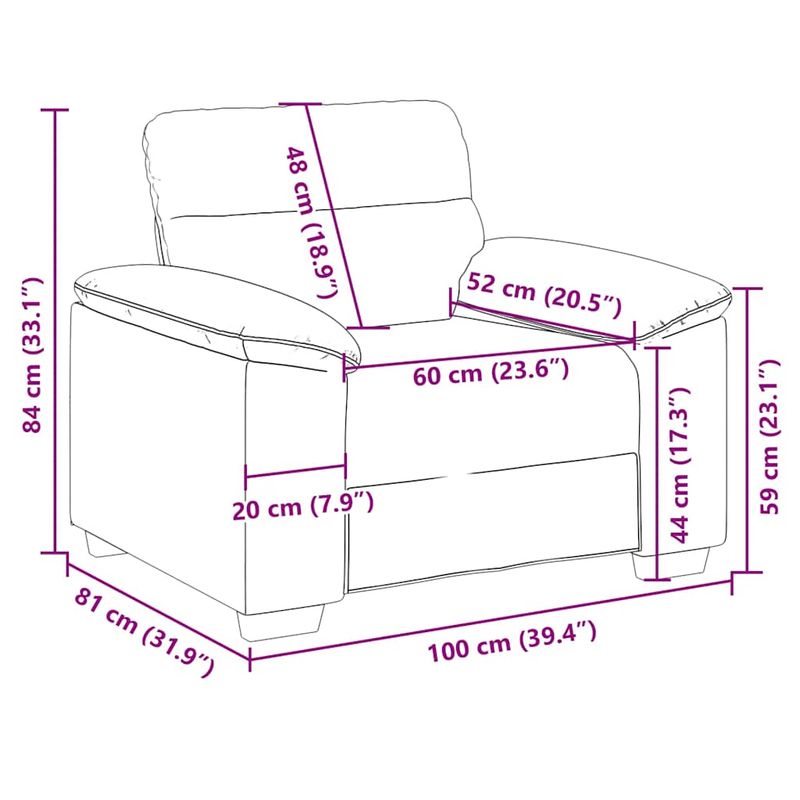 Casa si Gradina - Mobilier - Canapele si coltare - Canapele - Canapea Scaun Negru 60 cm Tesatura - Infinity.ro