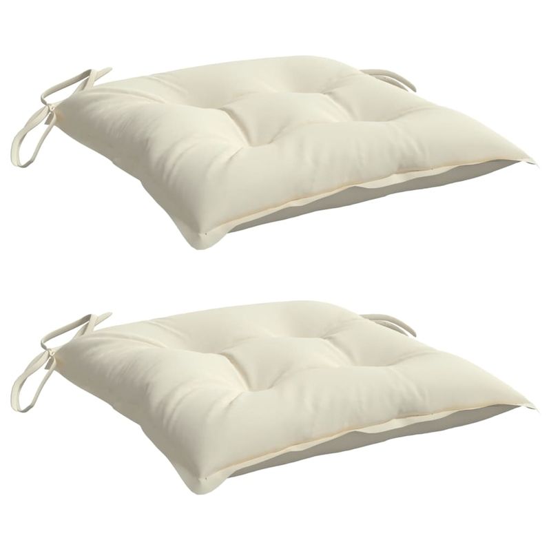 Casa si Gradina - Textile si covoare - Perne si pilote - Perne decorative - Perne de scaun, 2 buc., alb crem, 40x40x7 cm, textil oxford - Infinity.ro