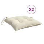 Casa si Gradina - Textile si covoare - Perne si pilote - Perne decorative - Perne de scaun, 2 buc., alb crem, 50x50x7 cm, textil oxford - Infinity.ro