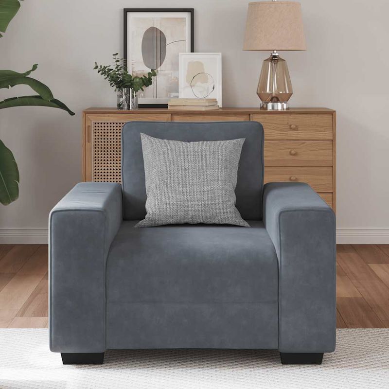 Casa si Gradina - Mobilier - Canapele si coltare - Canapele - Canapea scaun gri inchis 60 cm catifea - Infinity.ro