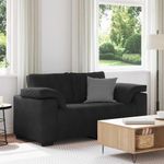 Casa si Gradina - Mobilier - Canapele si coltare - Canapele - Canapea loveseat neagra 120 cm catifea - Infinity.ro