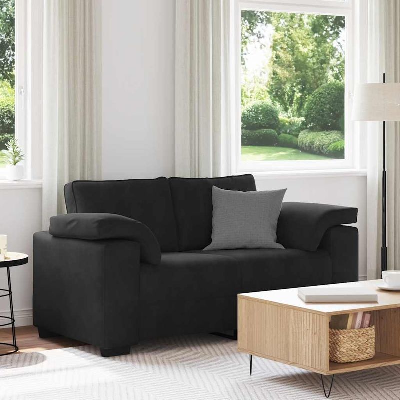 Casa si Gradina - Mobilier - Canapele si coltare - Canapele - Canapea loveseat neagra 120 cm catifea - Infinity.ro