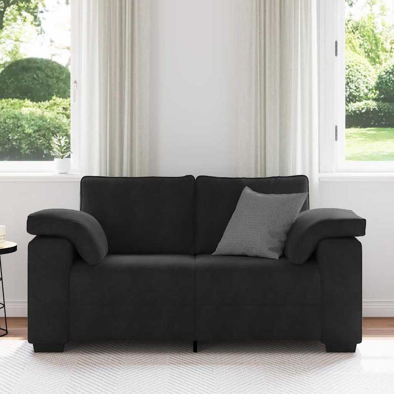 Casa si Gradina - Mobilier - Canapele si coltare - Canapele - Canapea loveseat neagra 120 cm catifea - Infinity.ro
