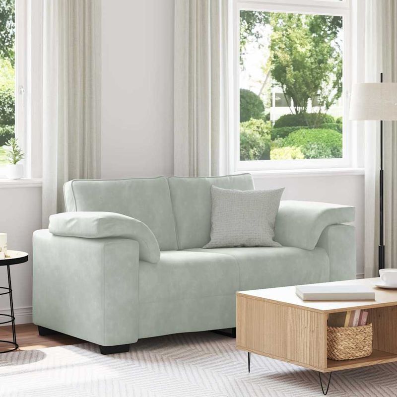 Casa si Gradina - Mobilier - Canapele si coltare - Canapele - Canapea lovesea gri deschis 120 cm catifea - Infinity.ro