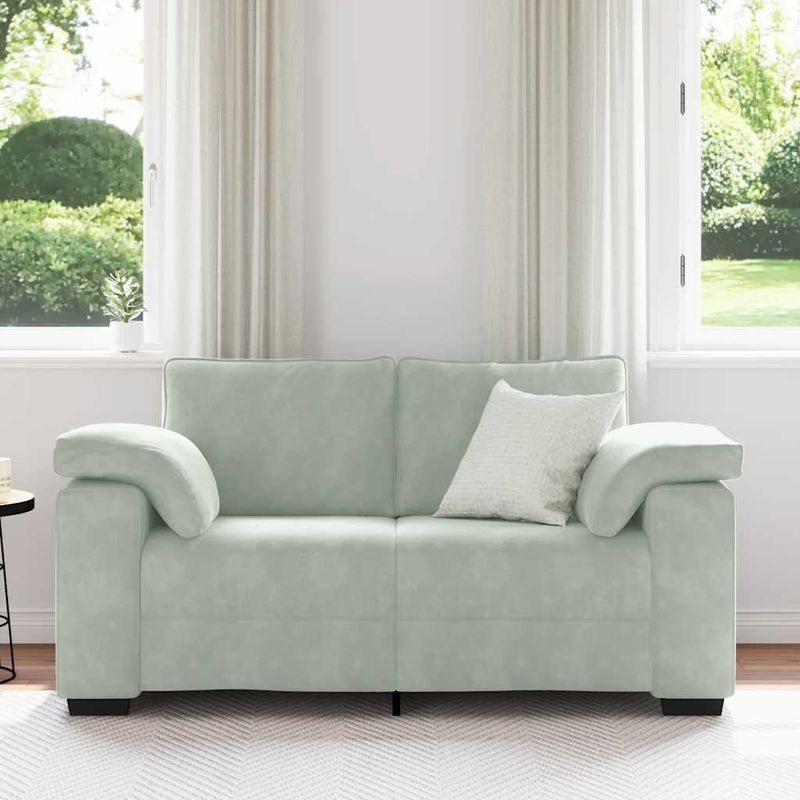 Casa si Gradina - Mobilier - Canapele si coltare - Canapele - Canapea lovesea gri deschis 120 cm catifea - Infinity.ro