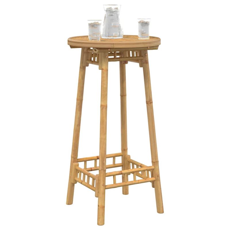 Casa si Gradina - Gradina si terasa - Mobilier exterior - Mese gradina - Masa de bar pentru exterior rotunda Ø55x100 cm din bambus - Infinity.ro