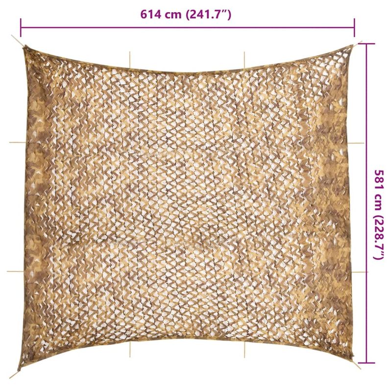 Sport si Outdoor - Accesorii si echipamente sportive - Alte accesorii sportive - Plasa de camuflaj cu geanta de depozitare, nisipiu, 614x581 cm - Infinity.ro