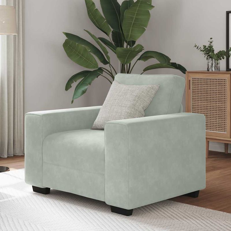 Casa si Gradina - Mobilier - Canapele si coltare - Canapele - Canapea scaun gri deschis 60 cm catifea - Infinity.ro