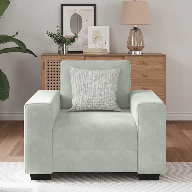 Casa si Gradina - Mobilier - Canapele si coltare - Canapele - Canapea scaun gri deschis 60 cm catifea - Infinity.ro