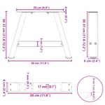 Casa si Gradina - Mobilier - Feronerie si accesorii mobila - Picioare masuta de cafea in forma A 2 buc 30x(30-31) cm otel - Infinity.ro