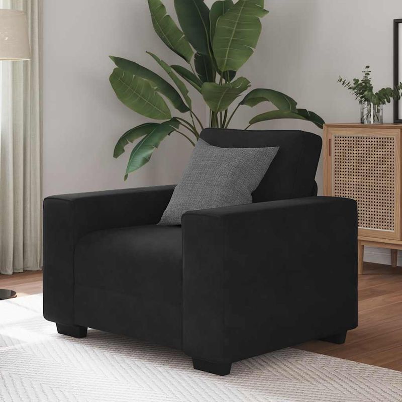 Casa si Gradina - Mobilier - Canapele si coltare - Canapele - Canapea scaun negru 60 cm catifea - Infinity.ro