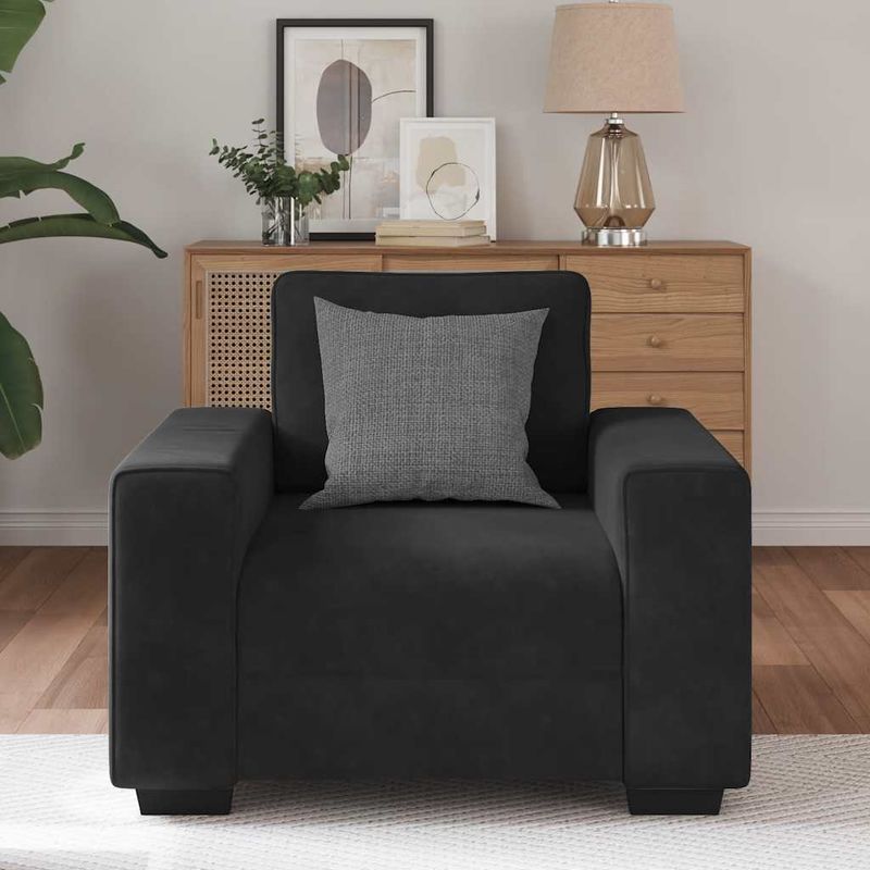 Casa si Gradina - Mobilier - Canapele si coltare - Canapele - Canapea scaun negru 60 cm catifea - Infinity.ro
