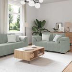 Casa si Gradina - Mobilier - Seturi de mobilier - Seturi living - Set de canapele cu perne, 3 piese, gri deschis, catifea - Infinity.ro