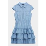 Fashion, accesorii si bijuterii - Copii - Imbracaminte copii - Rochii copii - Rochie de blugi cu volane J4RK36, 12 ani 152 CM, Albastru deschis - Infinity.ro