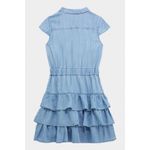 Fashion, accesorii si bijuterii - Copii - Imbracaminte copii - Rochii copii - Rochie de blugi cu volane J4RK36, 12 ani 152 CM, Albastru deschis - Infinity.ro