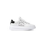 Fashion, accesorii si bijuterii - Barbati - Incaltaminte barbati - Sneakers si tenisi barbati - Pantofii sport Karl Lagerfeld de piele cu logo metalic, 44 EU, Alb murdar - Infinity.ro