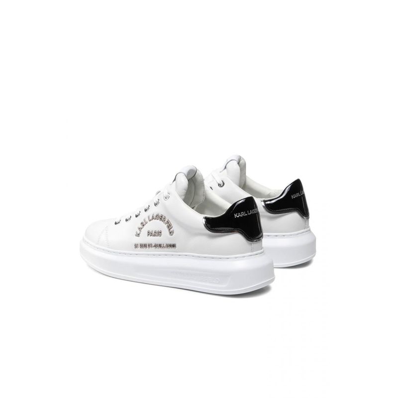 Fashion, accesorii si bijuterii - Barbati - Incaltaminte barbati - Sneakers si tenisi barbati - Pantofii sport Karl Lagerfeld de piele cu logo metalic, 44 EU, Alb murdar - Infinity.ro