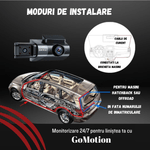 Auto si Moto - Electronice auto - Camere auto si DVR - Camera Auto Tripla BIRAI GoMotion, 2K Full HD, GPS, WiFi, Night Vision, 170°, G-Senzor, App, Fata-Spate, Negru - Infinity.ro