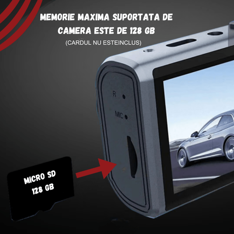 Auto si Moto - Electronice auto - Camere auto si DVR - Camera Auto Tripla BIRAI GoMotion, 2K Full HD, GPS, WiFi, Night Vision, 170°, G-Senzor, App, Fata-Spate, Negru - Infinity.ro