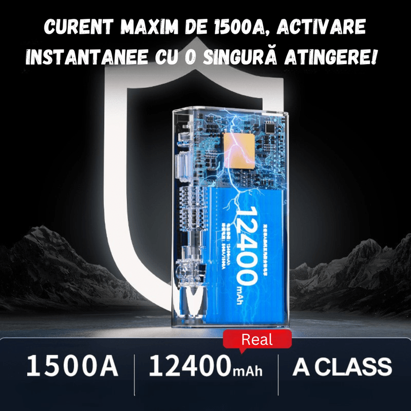 Auto si Moto - Reparatii si depanare - Redresoare - Starter Auto 12V BIRAI 4in1, 12000 mAh, 1500A, Jump Starter, Compresor, Baterie Externa, Lanterna, Kit Vulcanizare - Infinity.ro