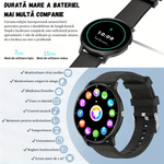 Laptop, Telefoane si Tablete - Wearables si gadgeturi - Wearables - Smartwatch-uri - Smartwatch BIRAI BR-Evolve, 1.28" Full Touch, Apeluri, Notificari, Sport, Ritm Cardiac, iOS/Android, Negru - Infinity.ro