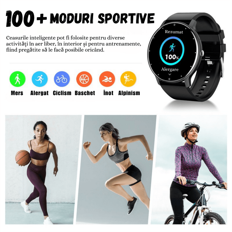 Laptop, Telefoane si Tablete - Wearables si gadgeturi - Wearables - Smartwatch-uri - Smartwatch BIRAI BR-Evolve, 1.28" Full Touch, Apeluri, Notificari, Sport, Ritm Cardiac, iOS/Android, Negru - Infinity.ro