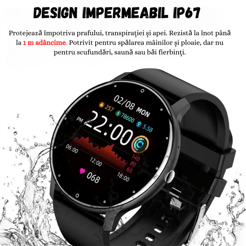Laptop, Telefoane si Tablete - Wearables si gadgeturi - Wearables - Smartwatch-uri - Smartwatch BIRAI BR-Evolve, 1.28" Full Touch, Apeluri, Notificari, Sport, Ritm Cardiac, iOS/Android, Negru - Infinity.ro