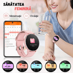 Laptop, Telefoane si Tablete - Wearables si gadgeturi - Wearables - Smartwatch-uri - Smartwatch BIRAI BR-Evolve, 1.28" Full Touch, Apeluri, Notificari, Sport, Ritm Cardiac, iOS/Android, Roz - Infinity.ro