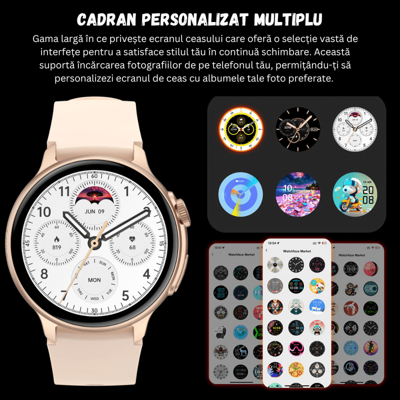 Laptop, Telefoane si Tablete - Wearables si gadgeturi - Wearables - Smartwatch-uri - Smartwatch BIRAI, 1.43" AMOLED Full Touch, Apeluri, Notificari, Sport, Ritm Cardiac, iOS/Android, Waterproof, Gri - Infinity.ro